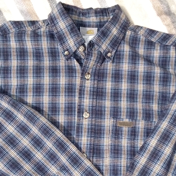 Carhartt Other - Carhartt Blue and Cream Casual Button Down Shirt Medium Pre-owned